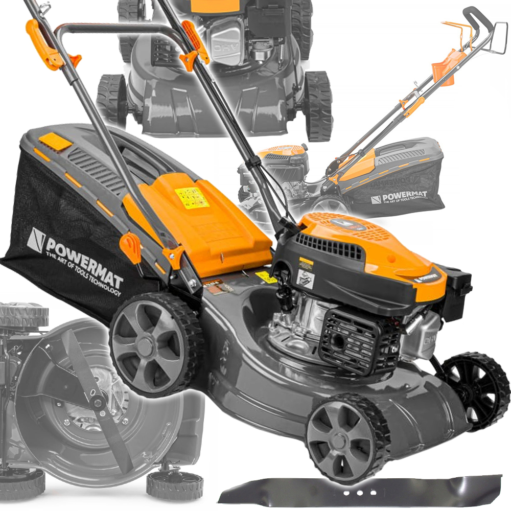 Benzínová kosačka na trávu Powermat 5 HP 40L 40 cm s pohonom kolies